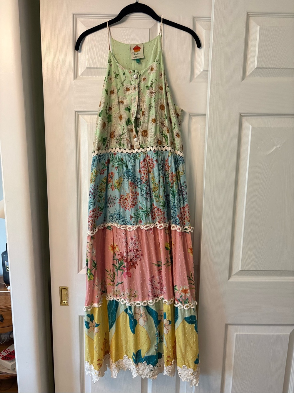 Farm Rio Mixed Floral Halter Midi Dress - Picture 3 of 8
